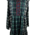 Anthropologie Dhruv Kapoor Ariana Ruffled Mini Dress Size XLarge Plaid Metallic Photo 1
