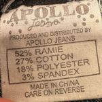 Vintage Apollo Women's Dark Blue Jeans Colorful Stitching Size 21/22 1980s Photo 4