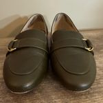 Talbots Dark Green Leather Slip On Loafer Shoes Women’s Sz 9 Gold Accent Office Photo 3