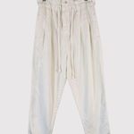 Free People Womens Pants White Margate Paperbag Pleated High Waisted Cropped XS Photo 1