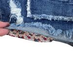 LC Lauren Conrad Medium Wash Distressed Patchwork Raw Hem Mid Rise Jean Short 12 Photo 3