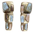 Authentic Monet 3 Tier Earrings for Pierced Ears Gold Photo 1