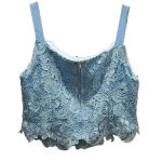 NWT Wedding Dress Baby Blue Lace Crop Top Medium Blue Photo 1