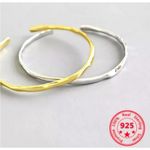 Boutique NEW Hammered‎ White Gold Plated Sterling Silver Skinny Cuff Bracelet, Adjustable Photo 15