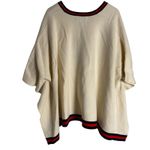 Tuckernuck Camden Ivory Striped V-Neck Soft Knit Poncho Cape Sweater One Size Photo 10