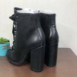 Schutz NEW  Zara Lace Up Combat Style Block Heel Booties Leather Booties Size 7.5 Photo 5