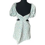 ZARA  Floral Cut Out Mini Dress Large Women’s White Blue 3067/324 Photo 1