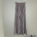 Wrap London Wide Leg Striped Smocked Waist Pants Bohemian Casual artsy beach Pink Size 6 Photo 5