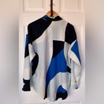 CALIA Women's Oversized Long Sleeve Button Down Cover Up Blue / Navy Size M Size M Photo 7