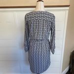 Loft 3/4 Shirt Dress w/Cinch Waist & Pockets Geometric Black & White Floral- XS Photo 2