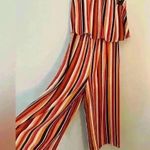 Charlotte Russe Orange Striped Jumpsuit   Photo 1