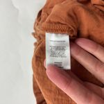 BP Terracotta Brown Crinkle Cotton High Rise Relaxed Leg Pant L Photo 4