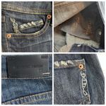 Genetic Denim Distressed Cropped Jeans Dark Blue Moon Size 26 Skinny Low Rise Photo 4