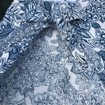Lucy Love Floral Print Linen Blue/White Tie Back top M Photo 3