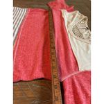 Y2K Peach Lace Long Sleeve Top Large Poof Blouse Striped Shirt L Fall Beige Photo 9