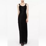 BCBGMAXAZRIA ‎ Black Gown Maxi Structured Satin Gown Size 6 Prom Homecoming Mesh Photo 2