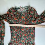 Natural Life  Juliana Mesh Smocked Top Large Dark Floral Garden Lightweight Sheer Photo 7