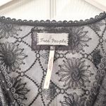 Free People Vintage Black Lace Sheer Tie Front Witch Coquette Cardigan Blouse S Photo 9