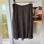 Vintage Nine & Co. Chocolate Brown White Polka Dot Bias Cut Midi Skirt Size 10 Photo 1