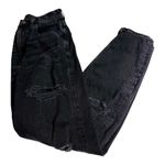 American Eagle  BLACK DISTRESSED MOM JEANS 5 Pocket Women's 00 Denim Cotton 24x27 Photo 6