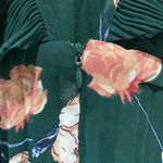 Lulus Lulu’s Teal Floral Print Pleated Open Back Maxi Dress Size L Photo 4