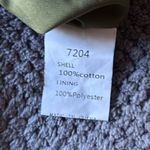 PRETTYGARDEN Pretty Garden Olive Eyelet Puff Sleeve Split Neck Cotton Blouse Size Small Photo 6