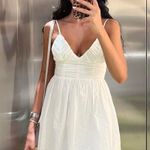 ZARA  White Spaghetti Strap bohemian crochet summer vacation sundress Dress Photo 6