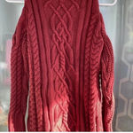 Boston Proper  | Rust Red Cable Knit Cold Shoulder Cotton Sweater Size XXS Photo 2