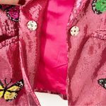 Queen of Sparkles Butterfly Pink Sequin Blazer Size XS Photo 5