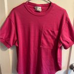 Vintage Avon Fashions Fuchsia Pocket T Shirt Womens MM Ribbed Cuffs Pink Size M Photo 0