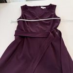 Calvin Klein  Dark Purple Sleeveless V Neck‎ Wide Leg Crop Pocket Jumpsuit Size 8 Photo 8