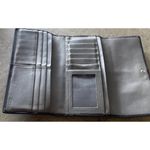 Coach Designer Black Gray Multi Pocket Flap Over Wallet Coin Zipper Pocket SZ 8” Photo 15