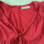 Abercrombie & Fitch Abercrombie | Pink Puff Sleeve Tie Front Dress Photo 2
