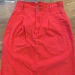 Esprit Vintage  Sport Red Pleated Denim Skirt Size 25” 2 Photo 0