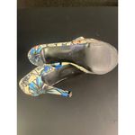 Nine West Women's High Heeled Cream & Blue Floral Shoes Size 6M NEW! SKU 1923 Photo 4