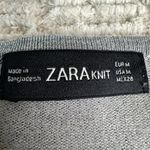 ZARA : Faux Leather and Gray Knit Contrast Cardigan Sweater Photo 1