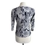 Chico's Cardigan Womens Sz Small Silk Black Floral Print Button Down Photo 5