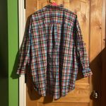 Urban Outfitters Oversized Bryce Plaid Longline Button-Down Shirt $88 EUC S Photo 2