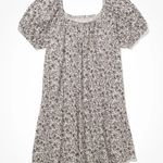 American Eagle Beachy Puff Sleeve Mini Dress Floral Women’s Size Medium White Photo 1