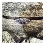 Lands' End 1/4 Zip Black Gray Heather Stripe SWEATER Womens MED L Fleece Pullover Photo 2