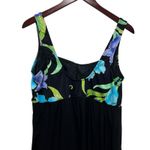 Longitude  Womens Black Floral‎ Swimdress 22W One Piece Swimsuit Full Coverage Photo 5