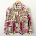 DRAPERS & DAMONS | Vintage BikerJacket Paisley Floral Boho Patchwork | Medium Pink Photo 1