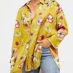 Free People  Silky Nights Oversized Button Down Shirt size XS Bohemian Hippie Photo 0