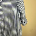 CHAPS  No Iron Ladies Large Blue And White Checkered Plaid Button Down Photo 3