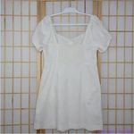Madewell NEW  Linen-Cotton Puff-Sleeve Mini Dress, lighthouse,‎ size 6 Photo 6