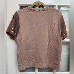 Diesel Vintage  Blush Pink Sheepskin Leather Studded Top Short Sleeve Size Med M Photo 7