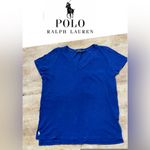 Ralph Lauren Polo‎ by  Women’s Size Medium Blue Cotton Jersey V Neck Hi/Low Tee Photo 1