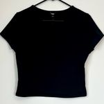 EXPRESS NWT  Black Body Contour High Compression Cropped Tee - Size: Large Photo 1