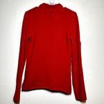 prAna  Chenille Sweater Long Sleeve knitted V-Neck Pullover Red Medium Photo 3
