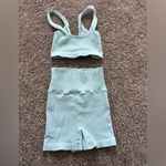 Free People Movement Seamless Ribbed Crop Tank Top & Shorts Set Activewear Blue Size undefined Photo 7